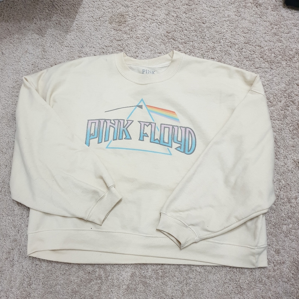 oversized beige pink Floyd sweatshirt